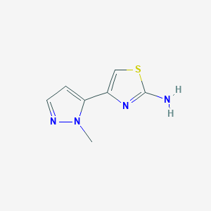 molecular formula C7H8N4S B2533524 4-(2-Methyl-2H-pyrazol-3-yl)-thiazol-2-ylamine CAS No. 957242-22-7