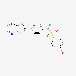 4-methoxy-N-(4-(thiazolo[5,4-b]pyridin-2-yl)phenyl)benzenesulfonamide