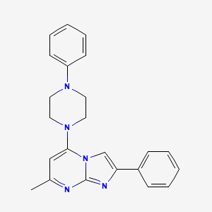 7-Methyl-2-phenyl-5-(4-phenylpiperazino)imidazo[1,2-a]pyrimidine