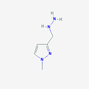 molecular formula C5H10N4 B2533530 3-(hydrazinylmethyl)-1-methyl-1H-pyrazole CAS No. 1550708-91-2