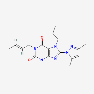 1-((2E)but-2-enyl)-8-(3,5-dimethylpyrazolyl)-3-methyl-7-propyl-1,3,7-trihydrop urine-2,6-dione