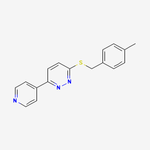 molecular formula C17H15N3S B2533541 3-[(4-甲基苄基)硫代]-6-吡啶-4-基嘧啶嗪 CAS No. 872701-45-6