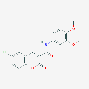 molecular formula C18H14ClNO5 B2533548 6-クロロ-N-(3,4-ジメトキシフェニル)-2-オキソ-2H-クロメン-3-カルボキサミド CAS No. 713110-89-5