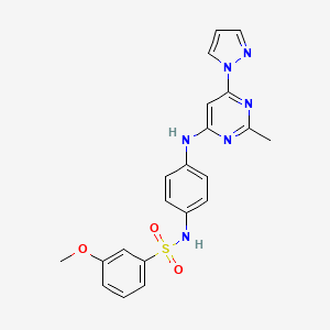 3-methoxy-N-(4-((2-methyl-6-(1H-pyrazol-1-yl)pyrimidin-4-yl)amino)phenyl)benzenesulfonamide