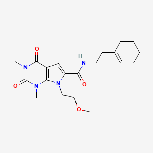molecular formula C20H28N4O4 B2533552 N-(2-(cyclohex-1-en-1-yl)ethyl)-7-(2-methoxyethyl)-1,3-dimethyl-2,4-dioxo-2,3,4,7-tetrahydro-1H-pyrrolo[2,3-d]pyrimidine-6-carboxamide CAS No. 1021216-00-1