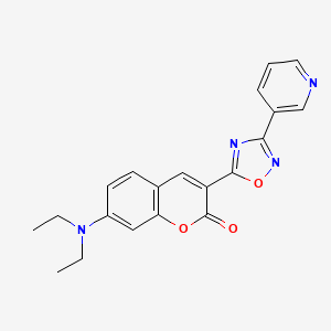 7-(diethylamino)-3-(3-pyridin-3-yl-1,2,4-oxadiazol-5-yl)-2H-chromen-2-one