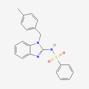 molecular formula C21H19N3O2S B2533559 N-[1-(4-甲基苄基)-1,3-二氢-2H-1,3-苯并咪唑-2-亚烷基]苯磺酰胺 CAS No. 860787-87-7