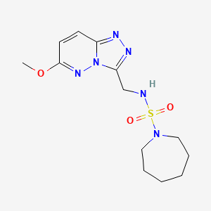 molecular formula C13H20N6O3S B2533561 N-({6-甲氧基-[1,2,4]三唑并[4,3-b]哒嗪-3-基}甲基)氮杂环己烷-1-磺酰胺 CAS No. 2097869-20-8