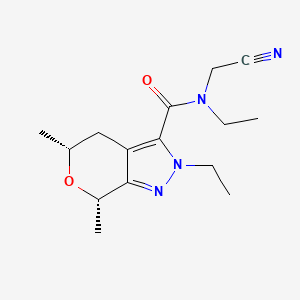 molecular formula C15H22N4O2 B2533564 (5R,7S)-N-(Cyanomethyl)-N,2-diethyl-5,7-dimethyl-5,7-dihydro-4H-pyrano[3,4-c]pyrazole-3-carboxamide CAS No. 2418594-82-6