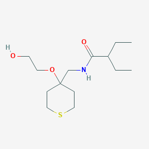 2-ethyl-N-((4-(2-hydroxyethoxy)tetrahydro-2H-thiopyran-4-yl)methyl)butanamide