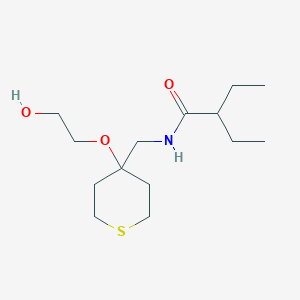 molecular formula C14H27NO3S B2533567 2-乙基-N-((4-(2-羟基乙氧基)四氢-2H-噻吩-4-基)甲基)丁酰胺 CAS No. 2320604-89-3