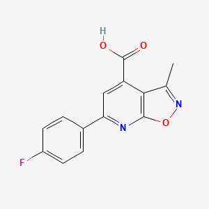 molecular formula C14H9FN2O3 B2533578 6-(4-Fluorophenyl)-3-methylisoxazolo[5,4-b]pyridine-4-carboxylic acid CAS No. 923909-95-9