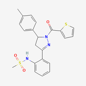 N-(2-(1-(thiophene-2-carbonyl)-5-(p-tolyl)-4,5-dihydro-1H-pyrazol-3-yl)phenyl)methanesulfonamide