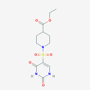 molecular formula C12H17N3O6S B2533587 Ethyl 1-[(2-hydroxy-6-oxo-1,6-dihydropyrimidin-5-yl)sulfonyl]piperidine-4-carboxylate CAS No. 897622-91-2