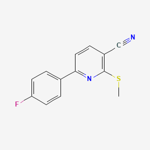 molecular formula C13H9FN2S B2533589 6-(4-氟苯基)-2-(甲硫基)吡啶-3-腈 CAS No. 252059-95-3