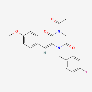 (3E)-1-acetyl-4-[(4-fluorophenyl)methyl]-3-[(4-methoxyphenyl)methylidene]piperazine-2,5-dione