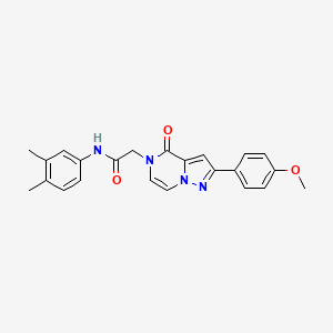 molecular formula C23H22N4O3 B2533592 N-(3,4-dimethylphenyl)-2-[2-(4-methoxyphenyl)-4-oxopyrazolo[1,5-a]pyrazin-5(4H)-yl]acetamide CAS No. 1224000-98-9