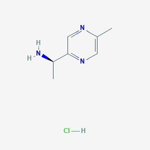 molecular formula C7H12ClN3 B2533595 (r)-1-(5-甲基吡嗪-2-基)乙胺盐酸盐 CAS No. 1147379-19-8