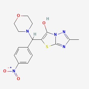 molecular formula C16H17N5O4S B2533599 2-Methyl-5-(morpholino(4-nitrophenyl)methyl)thiazolo[3,2-b][1,2,4]triazol-6-ol CAS No. 851969-15-8