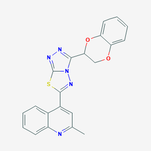molecular formula C21H15N5O2S B253360 4-[3-(2,3-Dihydro-1,4-benzodioxin-2-yl)[1,2,4]triazolo[3,4-b][1,3,4]thiadiazol-6-yl]-2-methylquinoline 