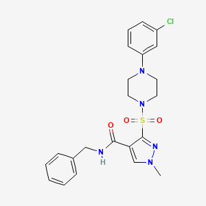 N-1,3-benzodioxol-5-yl-2-[3-[3-(3-fluorophenyl)-1,2,4-oxadiazol-5-yl]-7-methyl-4-oxo-1,8-naphthyridin-1(4H)-yl]acetamide