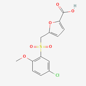 molecular formula C13H11ClO6S B2533617 5-{[(5-Chloro-2-methoxyphenyl)sulfonyl]methyl}furan-2-carboxylic acid CAS No. 1223883-88-2