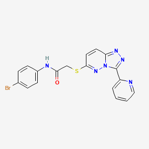 molecular formula C18H13BrN6OS B2533618 N-(4-bromophenyl)-2-((3-(pyridin-2-yl)-[1,2,4]triazolo[4,3-b]pyridazin-6-yl)thio)acetamide CAS No. 868967-45-7
