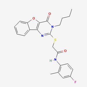 2-[(3-butyl-4-oxo-3,4-dihydro[1]benzofuro[3,2-d]pyrimidin-2-yl)sulfanyl]-N-(4-fluoro-2-methylphenyl)acetamide