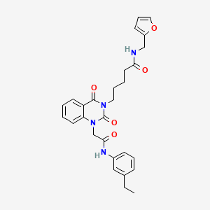 5-(1-(2-((3-ethylphenyl)amino)-2-oxoethyl)-2,4-dioxo-1,2-dihydroquinazolin-3(4H)-yl)-N-(furan-2-ylmethyl)pentanamide
