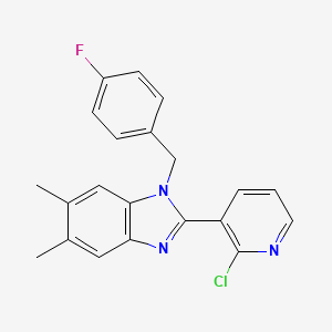 2-(2-chloro-3-pyridinyl)-1-(4-fluorobenzyl)-5,6-dimethyl-1H-1,3-benzimidazole
