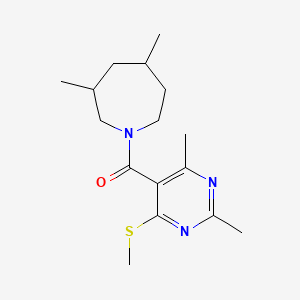1-[2,4-Dimethyl-6-(methylsulfanyl)pyrimidine-5-carbonyl]-3,5-dimethylazepane