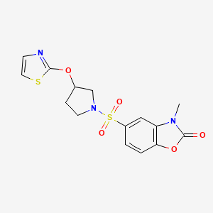 3-methyl-5-((3-(thiazol-2-yloxy)pyrrolidin-1-yl)sulfonyl)benzo[d]oxazol-2(3H)-one