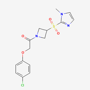 2-(4-chlorophenoxy)-1-(3-((1-methyl-1H-imidazol-2-yl)sulfonyl)azetidin-1-yl)ethanone