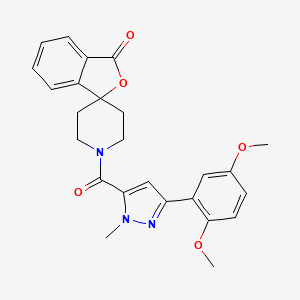 molecular formula C25H25N3O5 B2533651 1'-(3-(2,5-dimethoxyphenyl)-1-methyl-1H-pyrazole-5-carbonyl)-3H-spiro[isobenzofuran-1,4'-piperidin]-3-one CAS No. 1797857-13-6