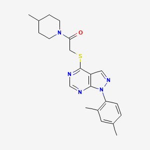 2-[1-(2,4-Dimethylphenyl)pyrazolo[3,4-d]pyrimidin-4-yl]sulfanyl-1-(4-methylpiperidin-1-yl)ethanone