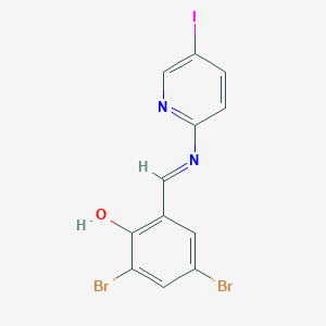 2,4-Dibromo-6-{[(5-iodo-2-pyridinyl)imino]methyl}benzenol