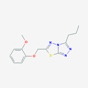 molecular formula C14H16N4O2S B253366 6-[(2-Methoxyphenoxy)methyl]-3-propyl[1,2,4]triazolo[3,4-b][1,3,4]thiadiazole 