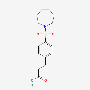 molecular formula C15H21NO4S B2533663 3-[4-(氮杂环-1-基磺酰基)苯基]丙酸 CAS No. 793678-96-3
