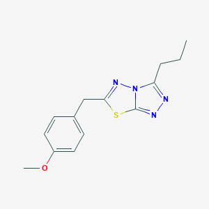 molecular formula C14H16N4OS B253367 6-(4-Methoxybenzyl)-3-propyl[1,2,4]triazolo[3,4-b][1,3,4]thiadiazole 