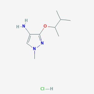 molecular formula C9H18ClN3O B2533672 1-Methyl-3-(3-methylbutan-2-yloxy)pyrazol-4-amine;hydrochloride CAS No. 2287271-59-2