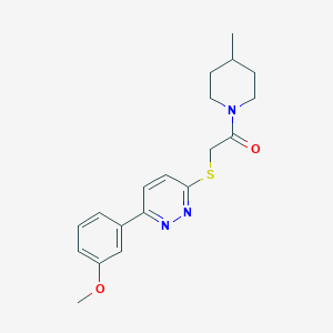 molecular formula C19H23N3O2S B2533677 2-[6-(3-甲氧基苯基)哒嗪-3-基]硫代-1-(4-甲基哌啶-1-基)乙酮 CAS No. 893988-72-2