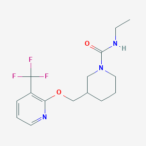 molecular formula C15H20F3N3O2 B2533678 N-Ethyl-3-[[3-(trifluoromethyl)pyridin-2-yl]oxymethyl]piperidine-1-carboxamide CAS No. 2380094-67-5