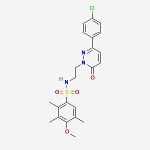 N-(2-(3-(4-chlorophenyl)-6-oxopyridazin-1(6H)-yl)ethyl)-4-methoxy-2,3,5-trimethylbenzenesulfonamide