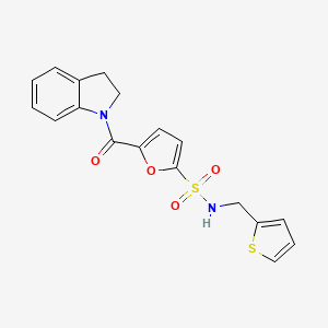 5-(indoline-1-carbonyl)-N-(thiophen-2-ylmethyl)furan-2-sulfonamide