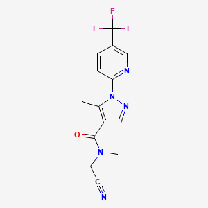 molecular formula C14H12F3N5O B2533690 N-(cyanomethyl)-N,5-dimethyl-1-[5-(trifluoromethyl)pyridin-2-yl]-1H-pyrazole-4-carboxamide CAS No. 1280947-90-1