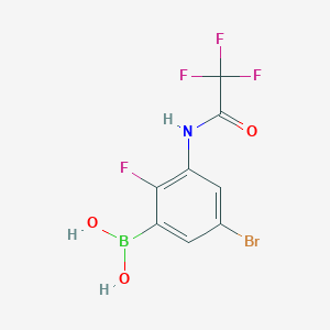 molecular formula C8H5BBrF4NO3 B2533694 5-Bromo-2-fluoro-3-(trifluoroacetamido)phenylboronic acid CAS No. 2377606-75-0