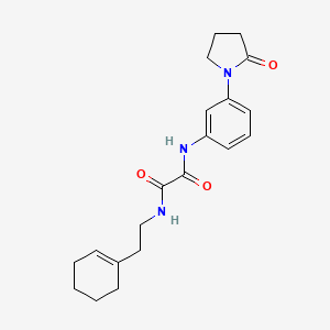 molecular formula C20H25N3O3 B2533697 N1-(2-(cyclohex-1-en-1-yl)ethyl)-N2-(3-(2-oxopyrrolidin-1-yl)phenyl)oxalamide CAS No. 941890-41-1