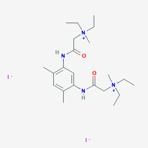 molecular formula C22H40I2N4O2 B025337 Ammonium, (4,6-dimethyl-m-phenylenebis(iminocarbonylmethylene))bis(diethylmethyl-, diiodide CAS No. 100468-78-8