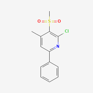 molecular formula C13H12ClNO2S B2533702 2-Chloro-4-methyl-3-(methylsulfonyl)-6-phenylpyridine CAS No. 343372-81-6