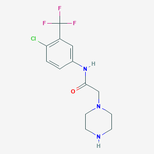 N-[4-chloro-3-(trifluoromethyl)phenyl]-2-(piperazin-1-yl)acetamide